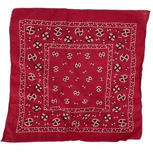 Vintage Red Bandana Guaranteed Fast Color‎ Geometric Pattern RN 14193